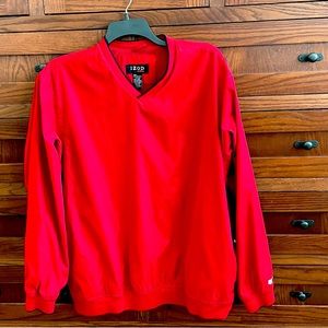 Izod  XFG Red Golf V-neck Pullover Windbreaker